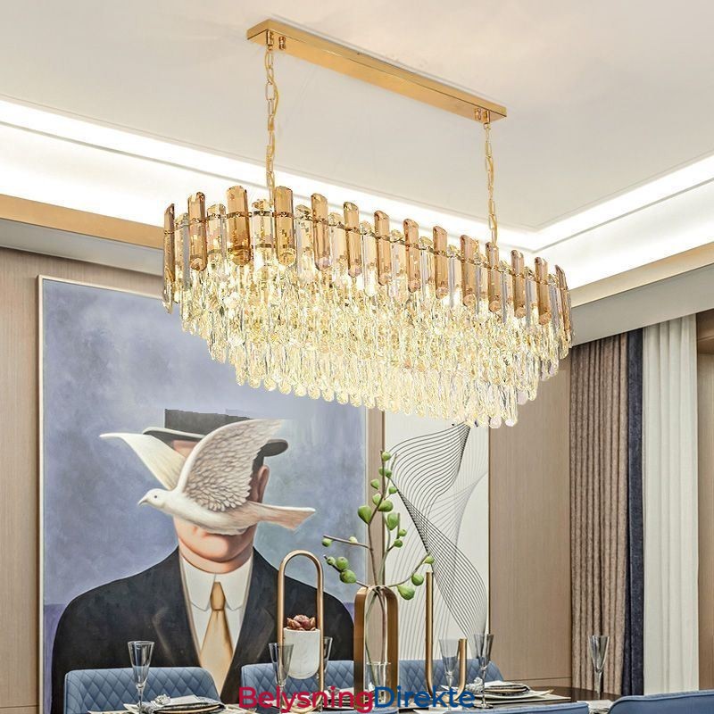 Moderne Krystall Pendellampe Oval Taklampe