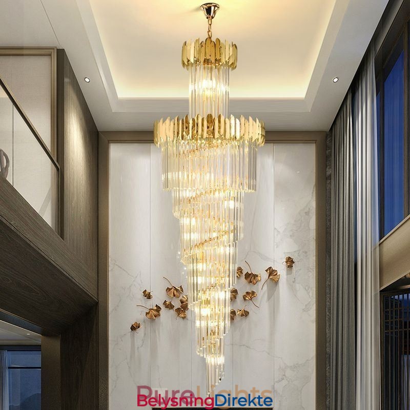 Europeisk Pendellampe Krystall Hengende Lampe Trapper Entré