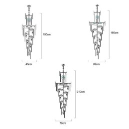 Europeisk Pendellampe Krystall Hengende Lampe Trapper Entré