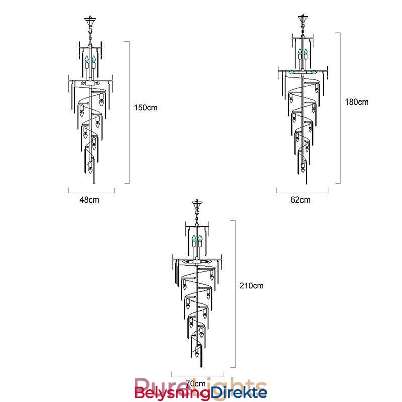 Europeisk Pendellampe Krystall Hengende Lampe Trapper Entré