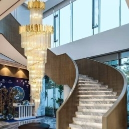 Europeisk Pendellampe Krystall Hengende Lampe Trapper Entré