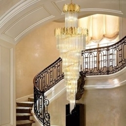 Europeisk Pendellampe Krystall Hengende Lampe Trapper Entré