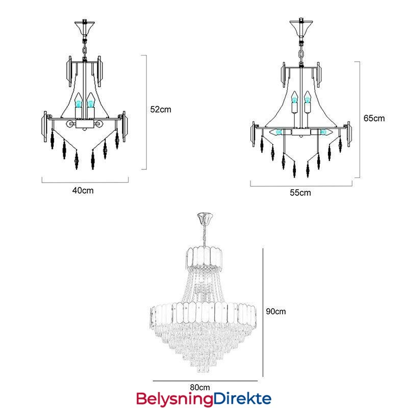 Moderne Krystallgull K9 Hengende Taklampe