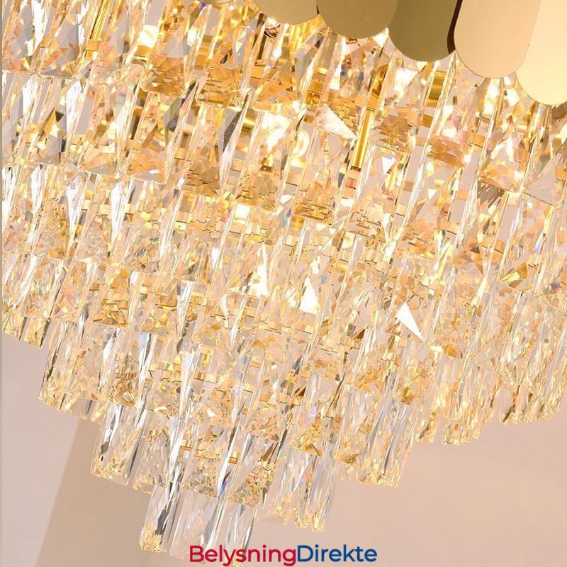Moderne Krystallgull K9 Hengende Taklampe