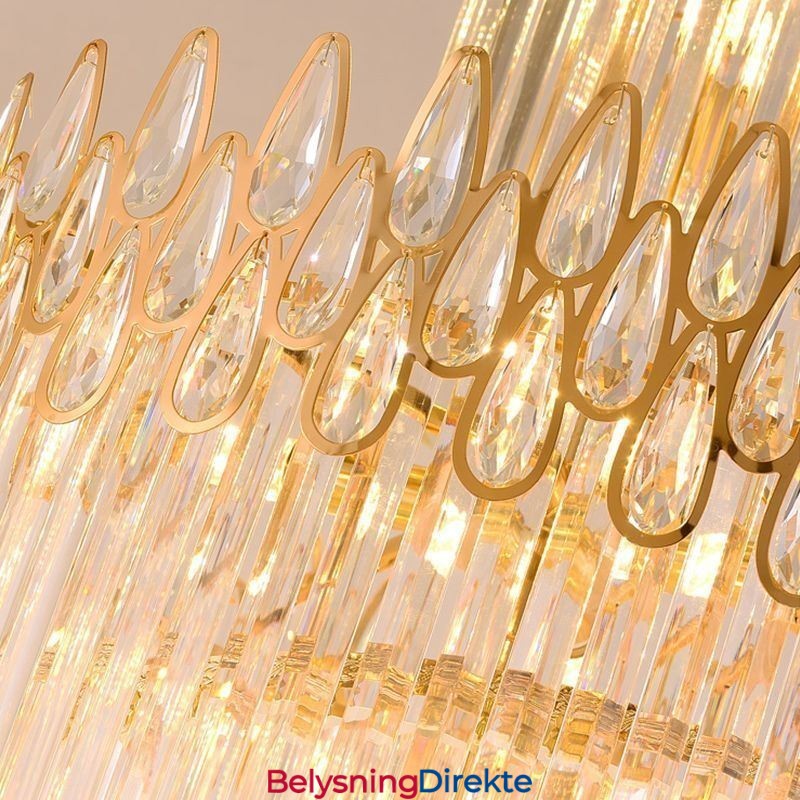 Europeisk Krystall Høyt Tak Pendellampe Trapper