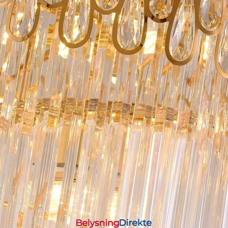 Europeisk Krystall Høyt Tak Pendellampe Trapper