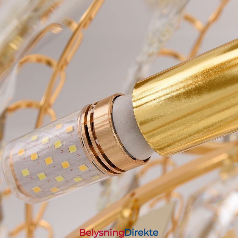 Europeisk Krystall Høyt Tak Pendellampe Trapper