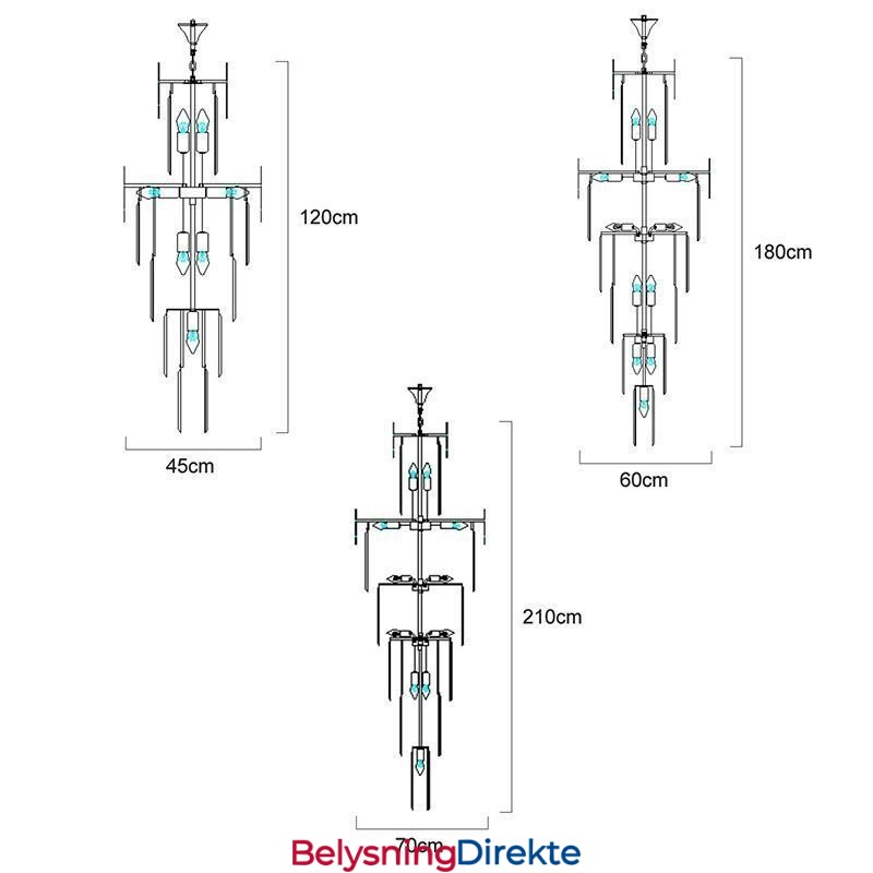 Moderne Spektakulære Høytliggende Pendellampe I Trapper