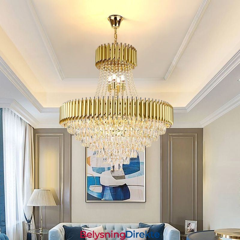 Moderne Krystall Pendelbelysning Rund Taklampe Hengende Lys