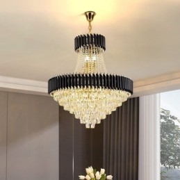Moderne Krystall Pendelbelysning Rund Taklampe Hengende Lys