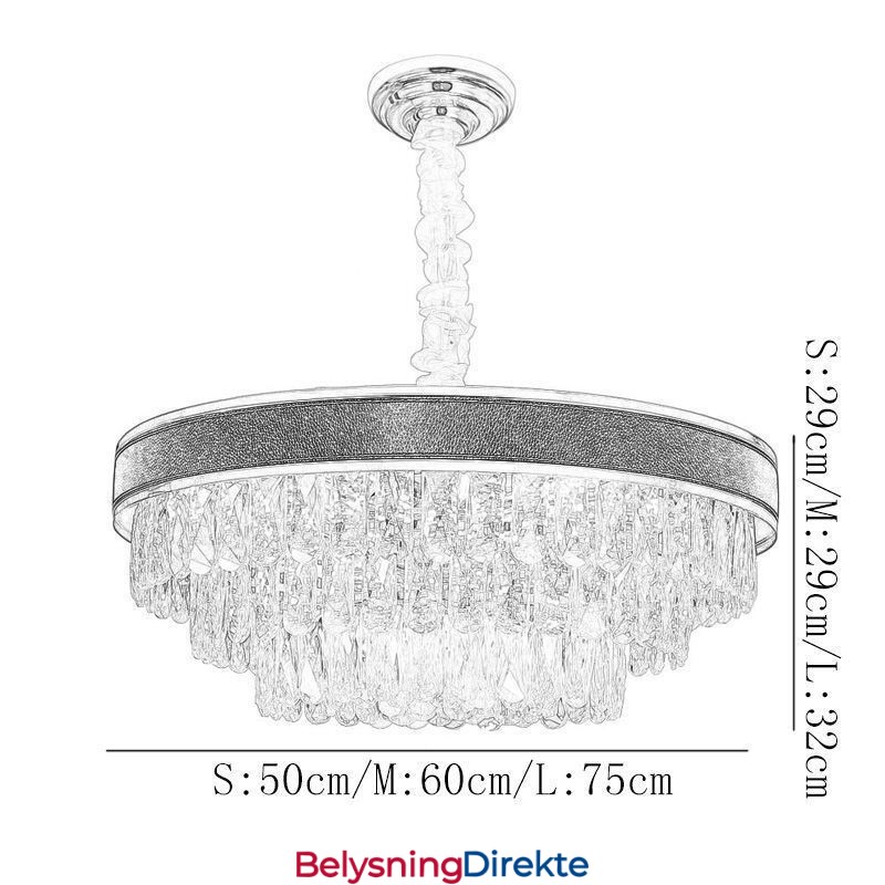 Moderne Pendellampe Krystall Taklampe 9 12 16 Lys