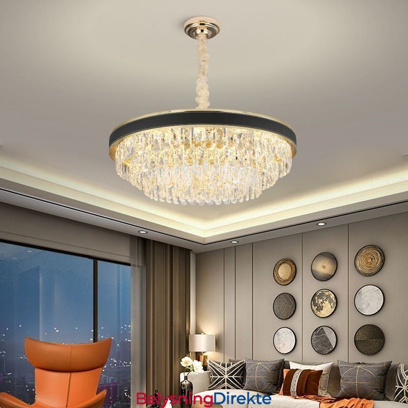 Moderne Pendellampe Krystall Taklampe 9 12 16 Lys