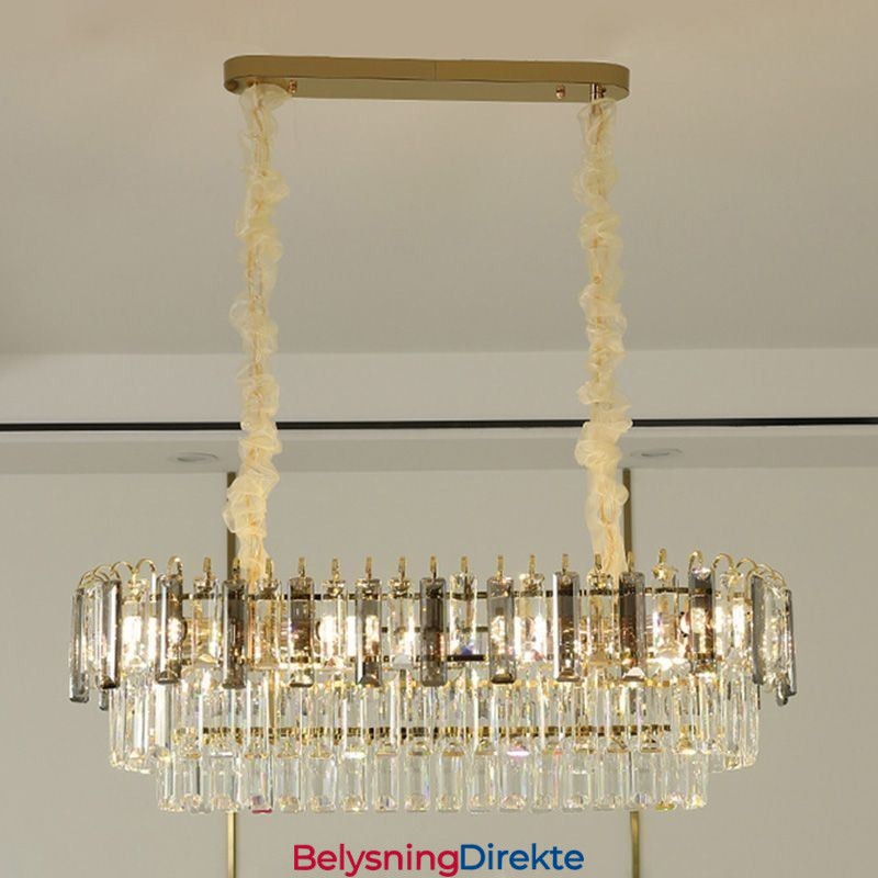 Rektangulær Pendellampe I Krystall I Tak