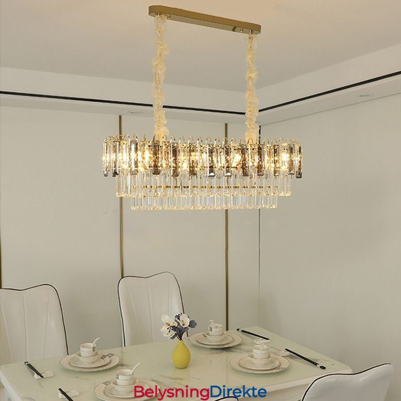 Rektangulær Pendellampe I Krystall I Tak