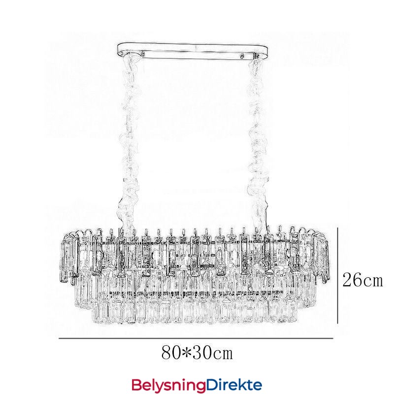 Rektangulær Pendellampe I Krystall I Tak