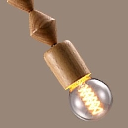 Tradisjonell Klassisk Mini-Stil Lysekrone I Tre Og Bambus