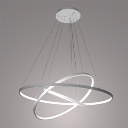 Moderne Pendellampe I Aluminium, Svart, Hengende Lampe Med 3 Ringer