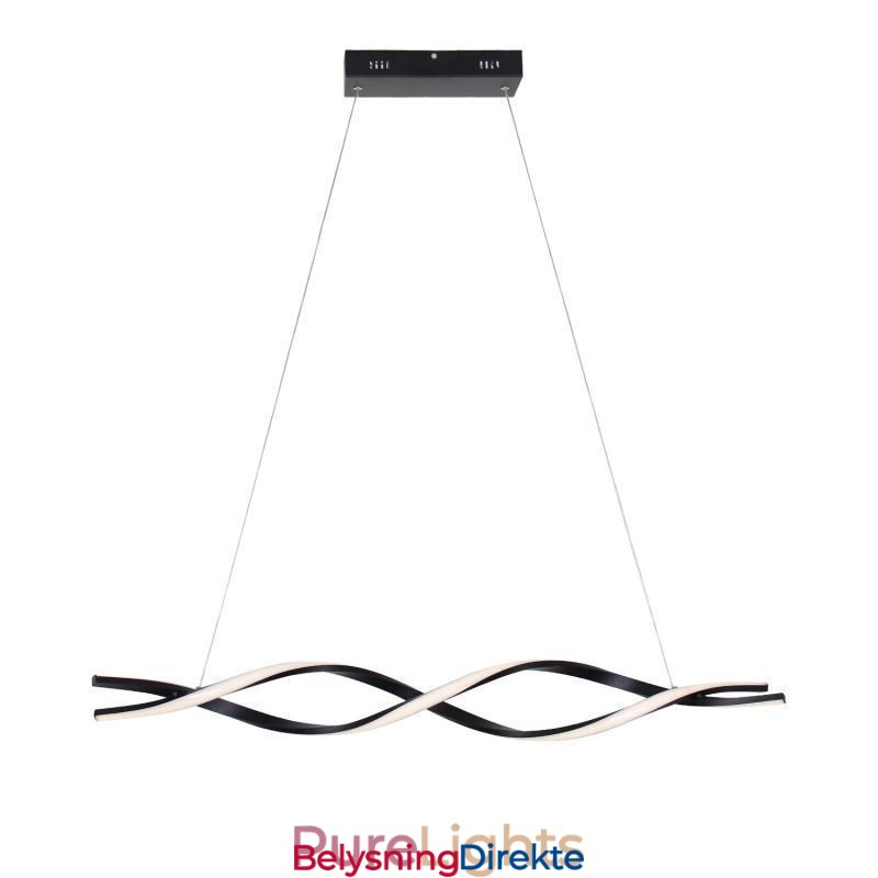 Moderne Pendellamper I Svart, Bølgeformet Hengende Lamper