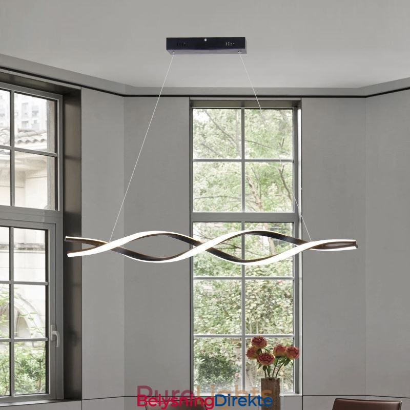 Moderne Pendellamper I Svart, Bølgeformet Hengende Lamper