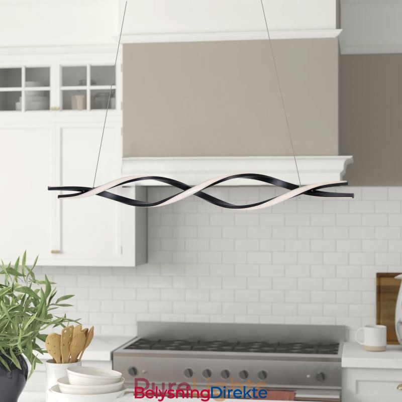 Moderne Pendellamper I Svart, Bølgeformet Hengende Lamper