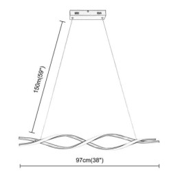 Moderne Pendellamper I Svart, Bølgeformet Hengende Lamper