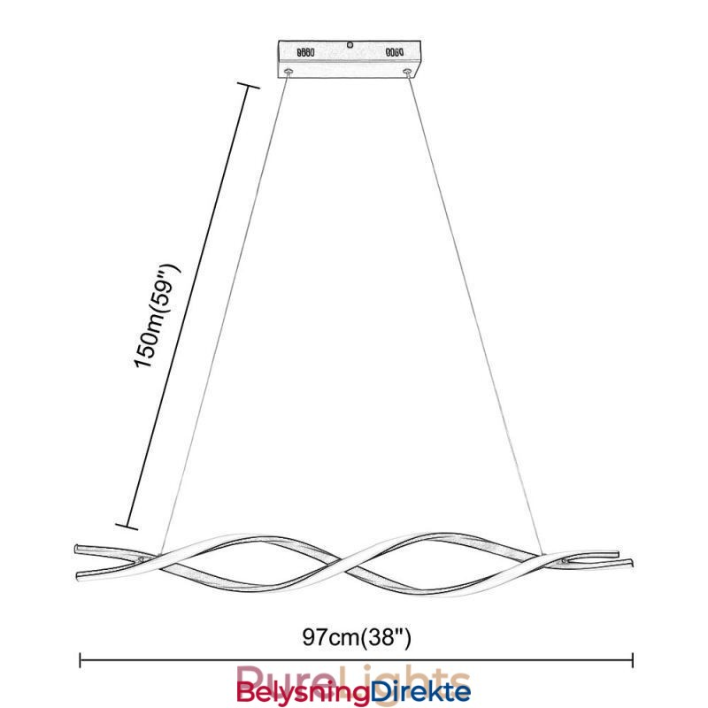 Moderne Pendellamper I Svart, Bølgeformet Hengende Lamper