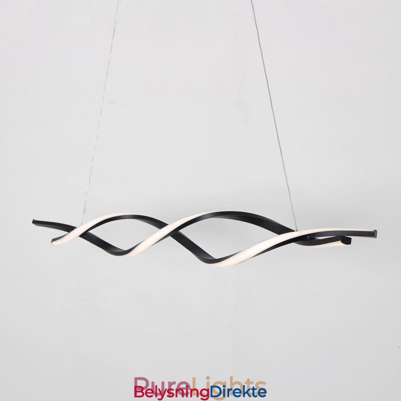 Moderne Pendellamper I Svart, Bølgeformet Hengende Lamper