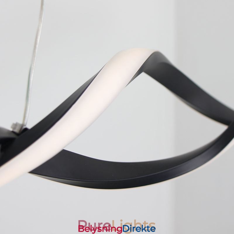 Moderne Pendellamper I Svart, Bølgeformet Hengende Lamper