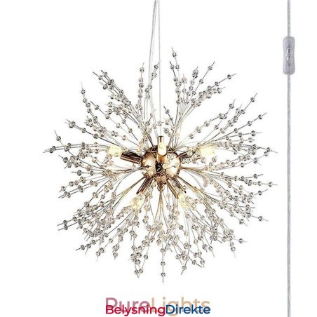 Fyrverkerikronekrone Med 8 Lys Og Løvetann-Anhengslampe