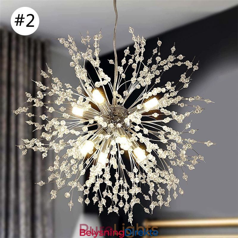 Fyrverkerikronekrone Med 8 Lys Og Løvetann-Anhengslampe