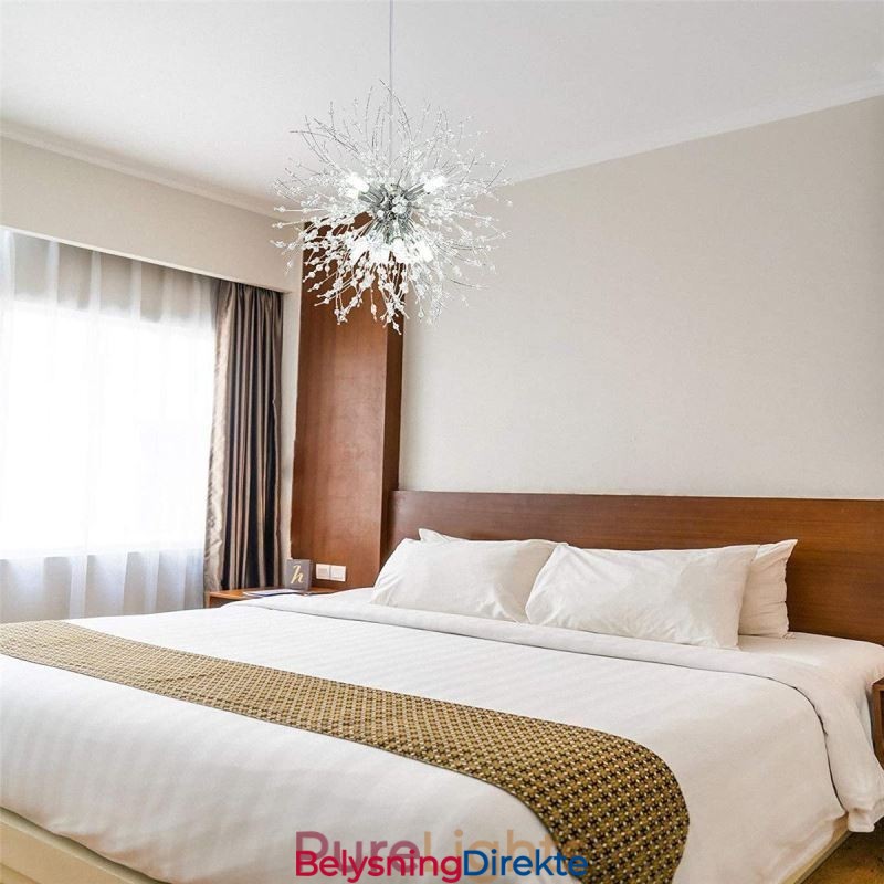 Fyrverkerikronekrone Med 8 Lys Og Løvetann-Anhengslampe