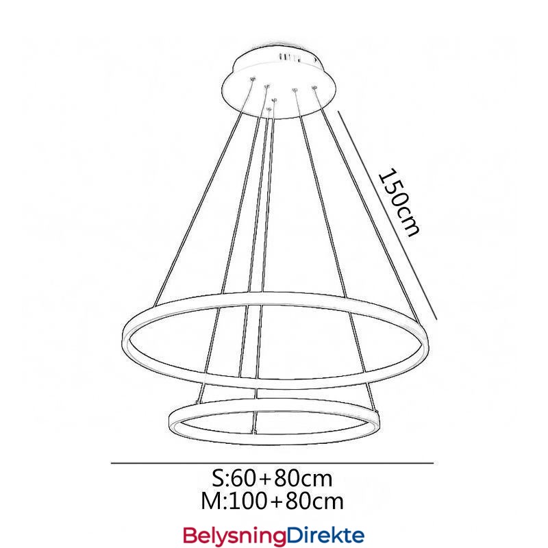 Moderne Enkel Pendellampe I Aluminium Med Dobbel Ring