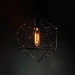 Europeisk Stil Vintage Lysekrone I Diamantform, Svart