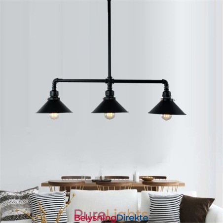 3-Lys Retro Industriell Vintage Vannrør Anhengslampe Lysekrone Landlig Rustikk Stil