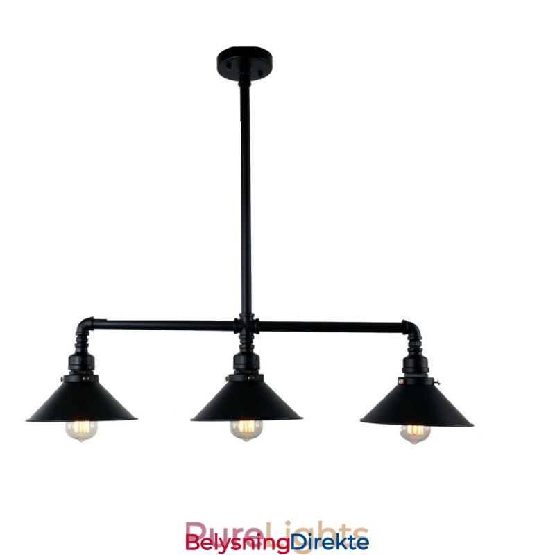 3-Lys Retro Industriell Vintage Vannrør Anhengslampe Lysekrone Landlig Rustikk Stil
