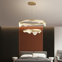 Golden Wave Ripple Pendellampe Taklampe Med 2 Lys