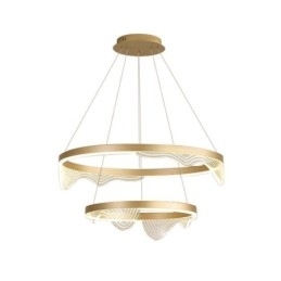 Golden Wave Ripple Pendellampe Taklampe Med 2 Lys