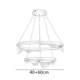 Golden Wave Ripple Pendellampe Taklampe Med 2 Lys