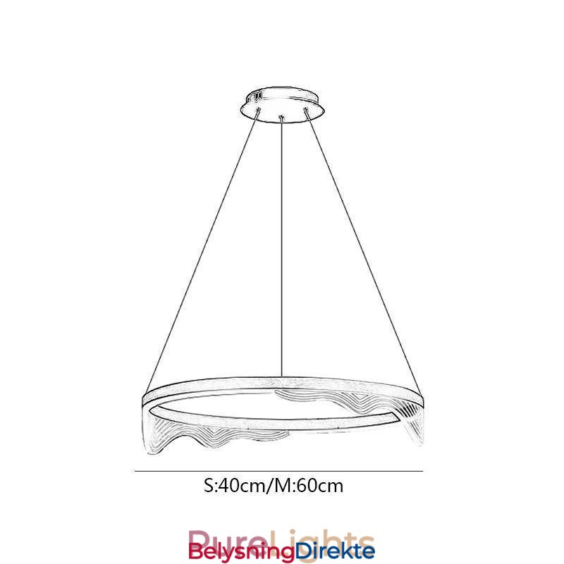 Nordisk Aluminiums Pendellampe Golden Wave Ripple Hengelampe