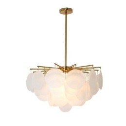 Moderne Hengende Lampe Med 6 Lys Og Glassform