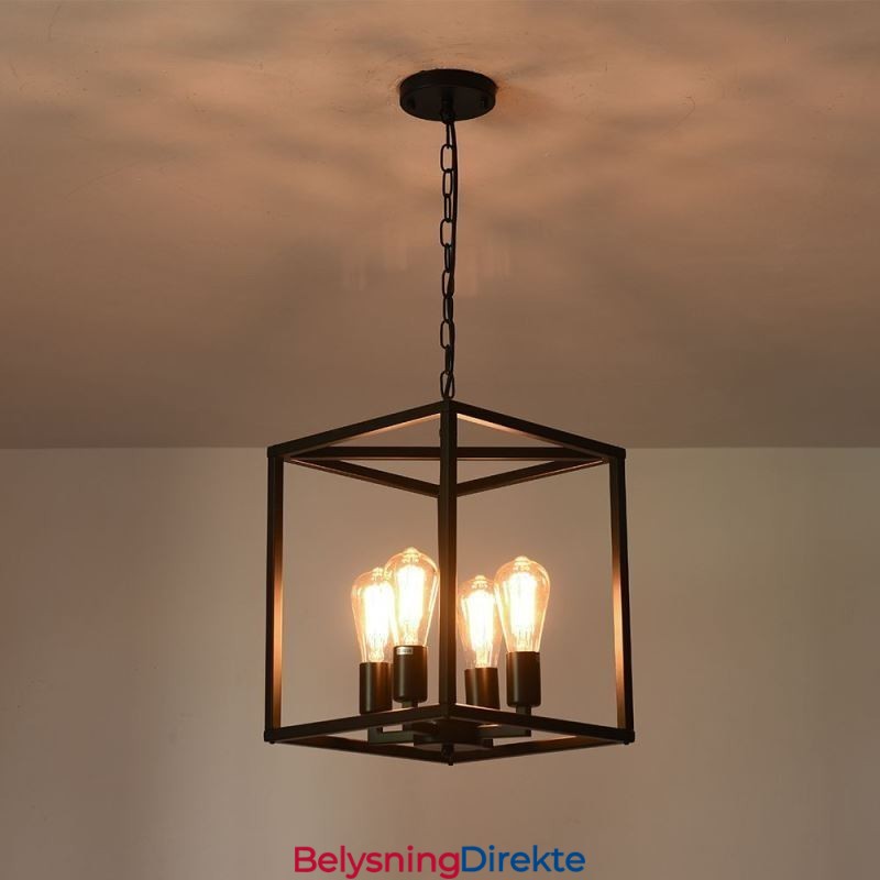 Moderne Enkel Pendellampe I Jernbur