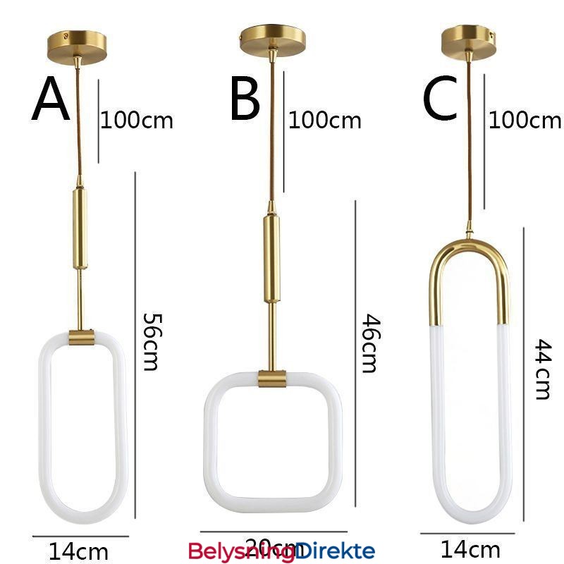Moderne Enkel Pendellampe I Messing