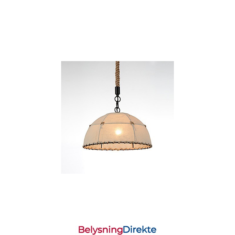 Halvrund Formet 1 Lys Pendellampe Vintage Stil Industristil Gul Stoff Og Metall Dråpelampe