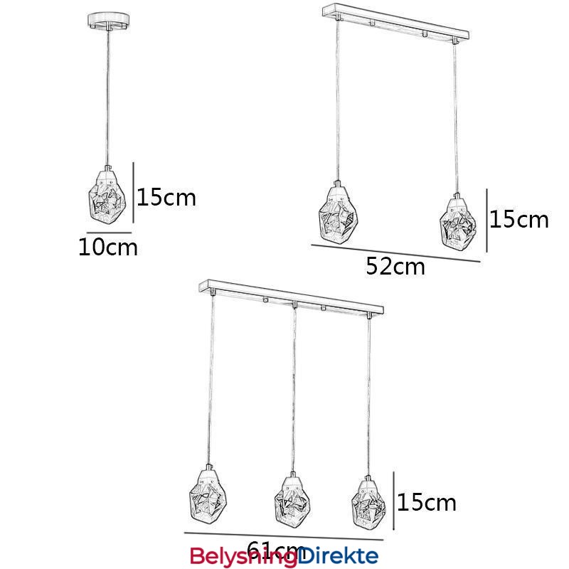 Mini Enkel Krystallkulelampe Hengende Taklampe