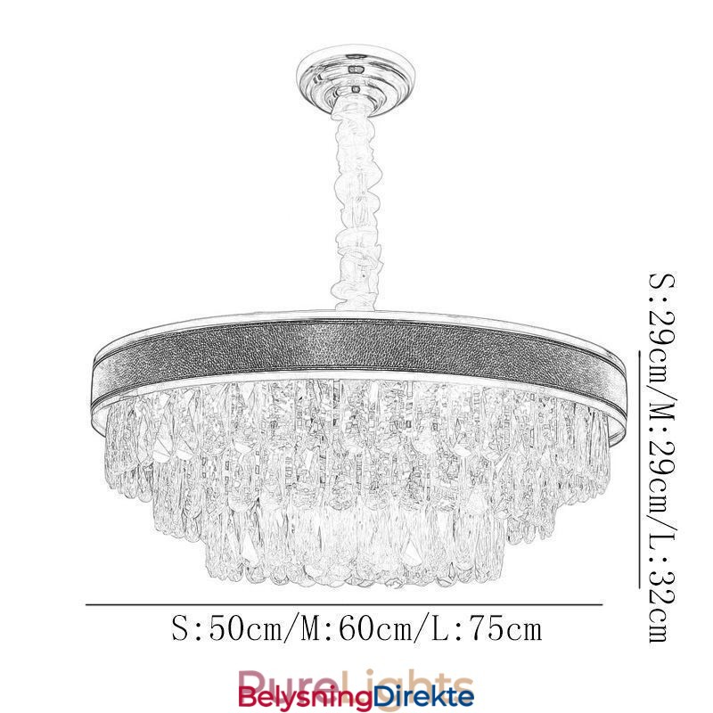 Moderne Pendellampe Krystall Taklampe 9 12 16 Lys