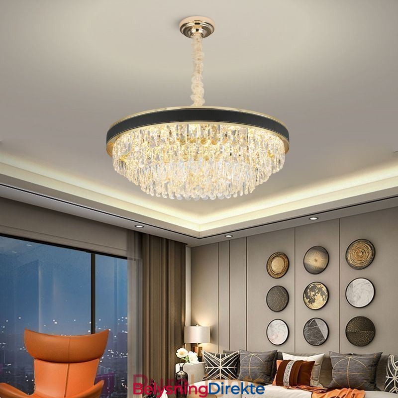 Moderne Pendellampe Krystall Taklampe 9 12 16 Lys