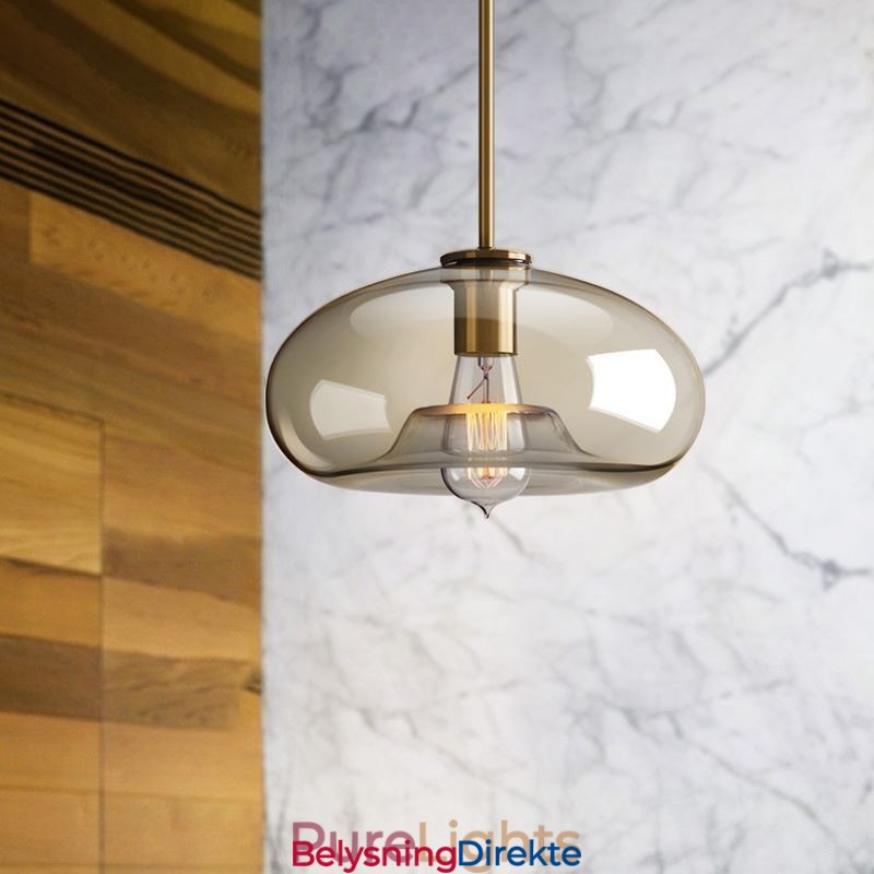 Minimalistisk Dekorativ Glasslampe I Konjakkfarget Glass