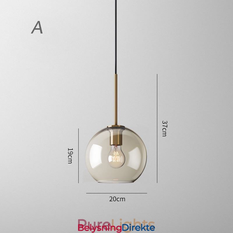 Minimalistisk Dekorativ Glasslampe I Konjakkfarget Glass
