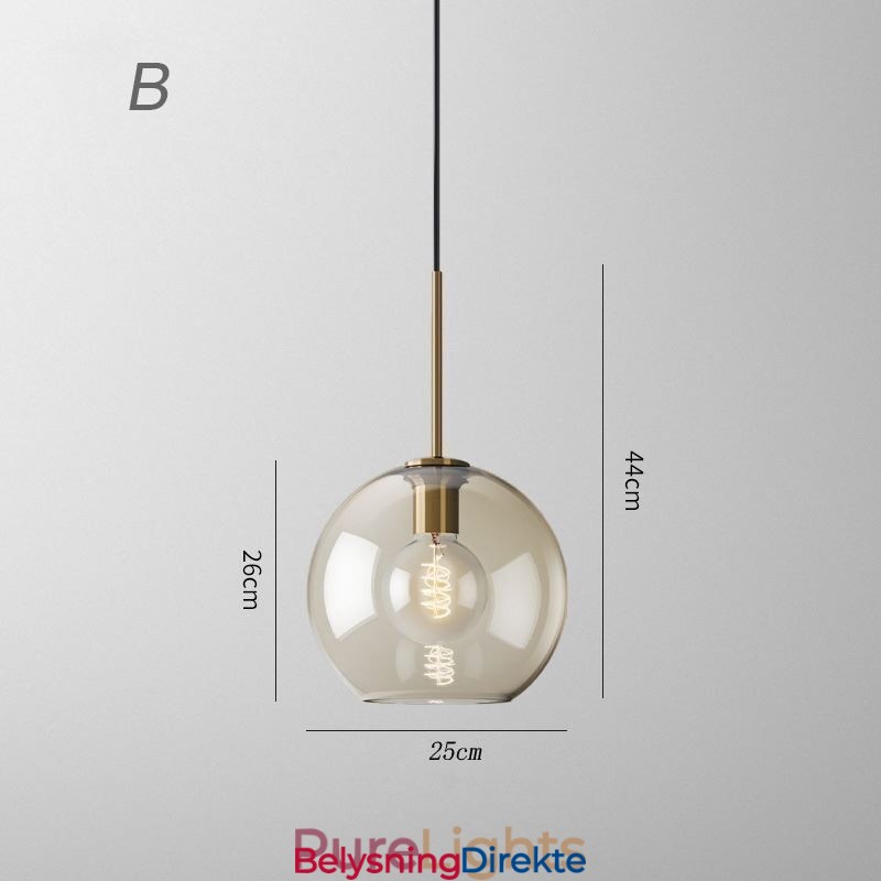 Minimalistisk Dekorativ Glasslampe I Konjakkfarget Glass