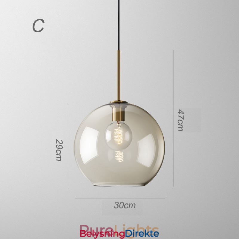 Minimalistisk Dekorativ Glasslampe I Konjakkfarget Glass